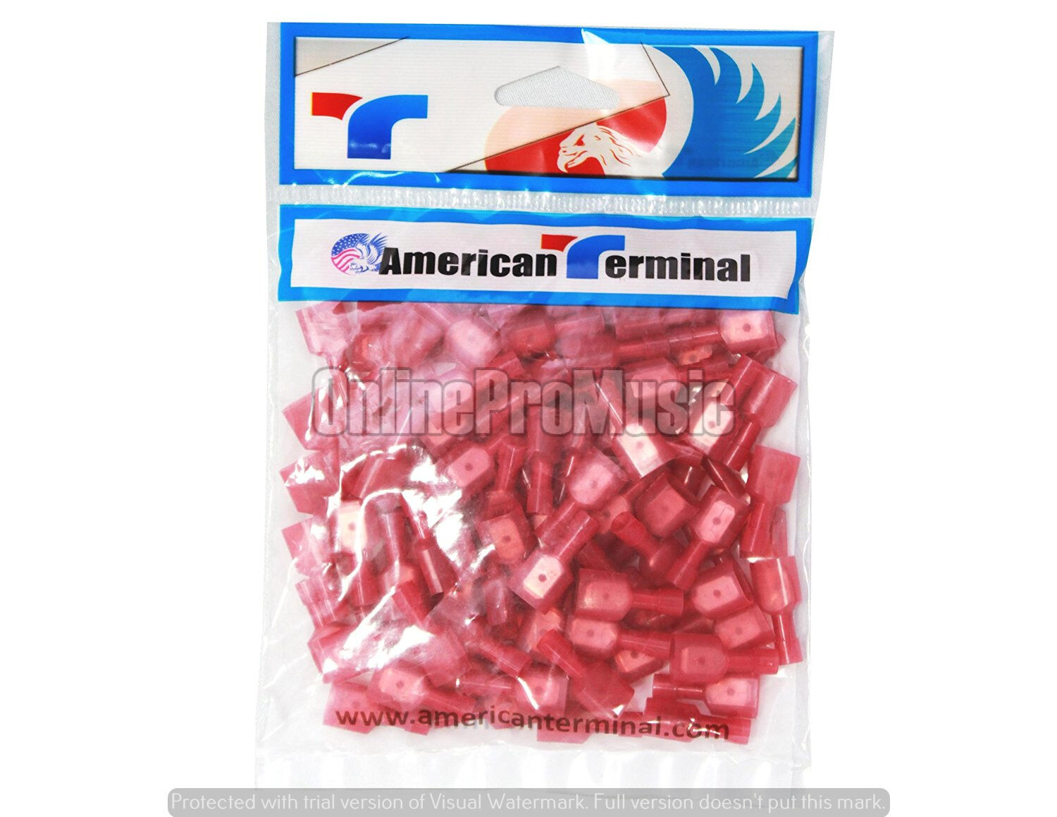 American Terminal E-FMR2N-100 22/18-Gauge Economy Nylon Fully-Insulated Male Red