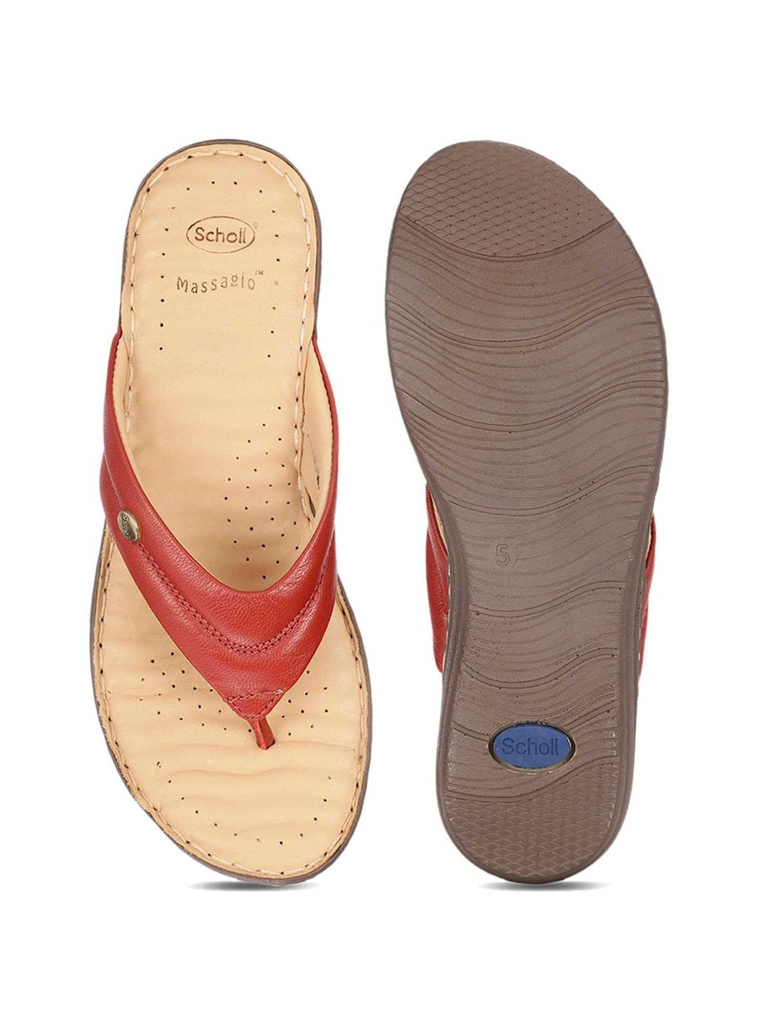 Scholl by Bata Women's MYRA Red Thong Wedges