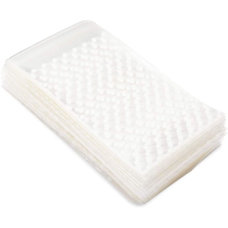 Sparkle and Bash 250 Pack White Polka Dot Cellophane Cookie Bags, Treat Bags with Thank You Stickers, 4 x 6 in