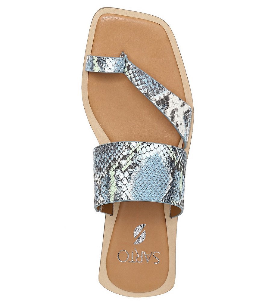 Sarto by Franco Sarto Ediana Snake Print Leather Thong Slide Sandals