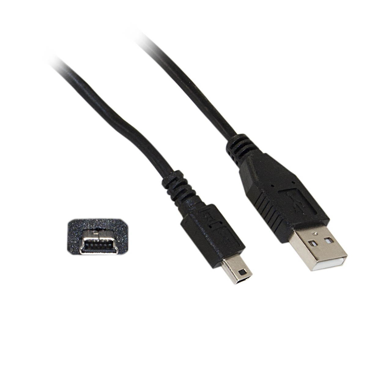 Cable Wholesale Mini USB 2.0 Cable, Type A Male to 5 Pin Mini-B Male, 6 foot - Black