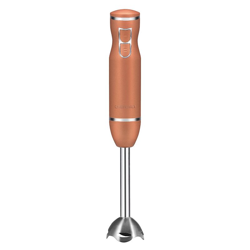 Chefman RJ19-RBR-S-COPPER Immersion 2 Speed Control Powerful Ice Crushing Handmixing/Blender with Stainless Steel Heavy Duty Blades, Copper