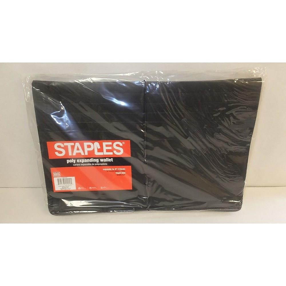 Staples Poly Expanding Wallets Legal 5" Expansion Black (11884)