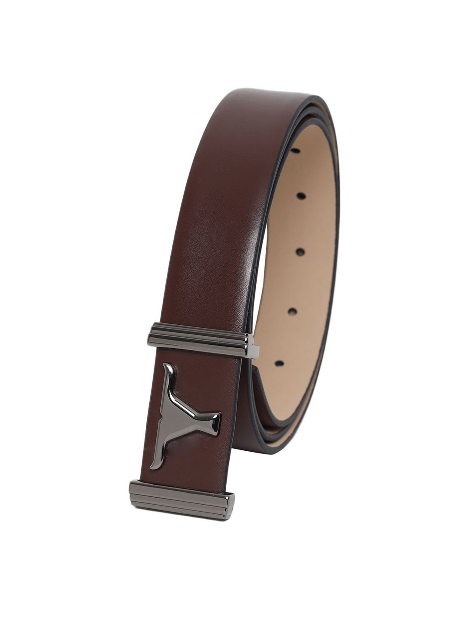 Bulchee Brown Leather Solid Waist Belt