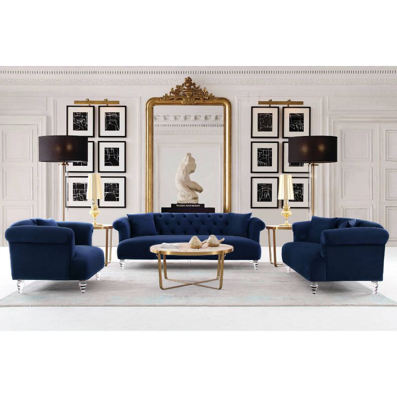 Elegance Contemporary Loveseat Blue/Acrylic - Armen Living