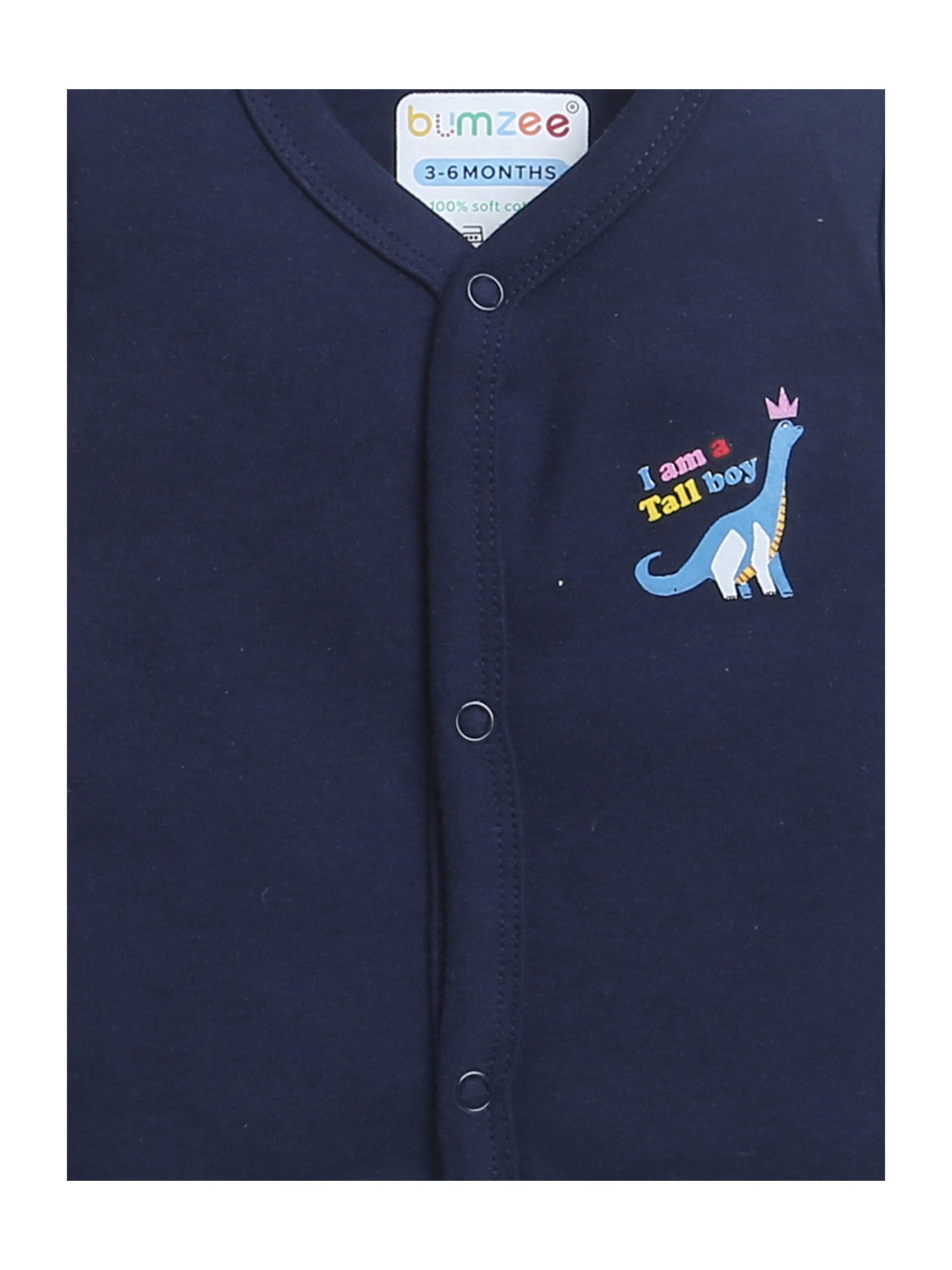 Bumzee Kids Navy & White Printed Jhablas (Pack Of 3)