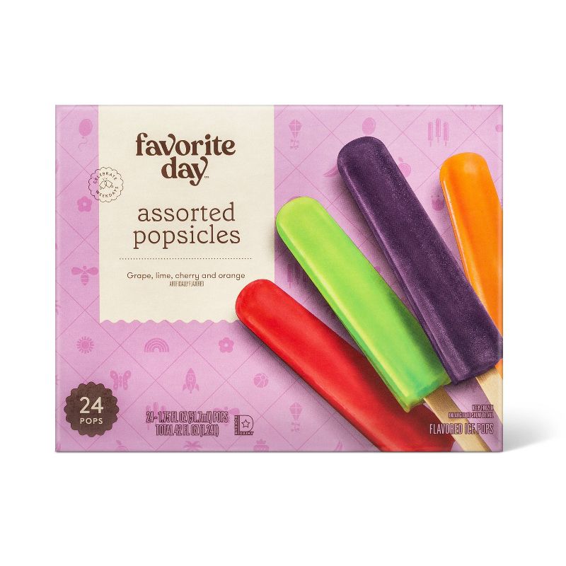Assorted Flavor Frozen Popsicles - 42oz/24ct - Favorite Day™