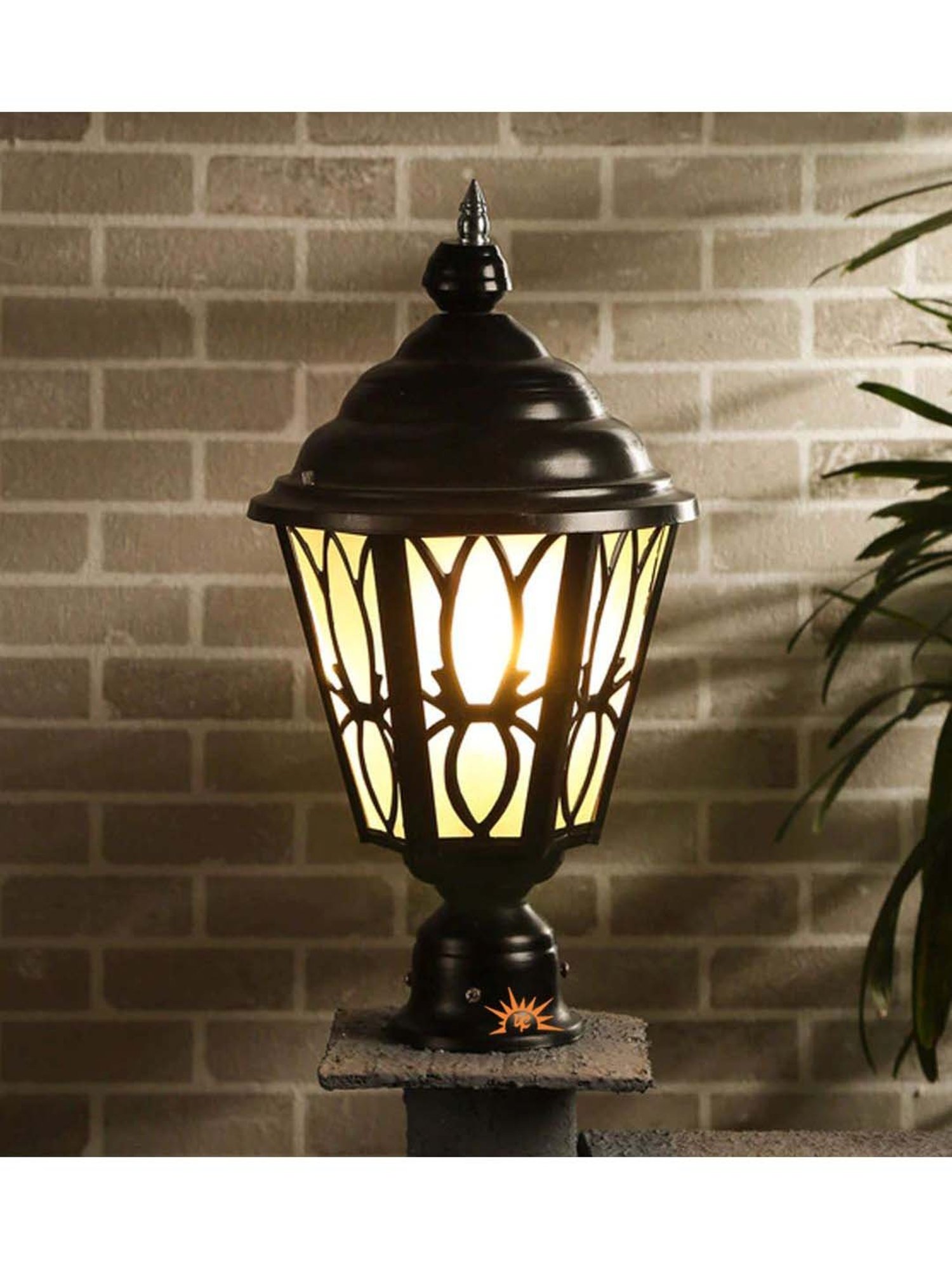 Pure Home and Living Grey Glass Trophy Shaped Table Lamp Stand