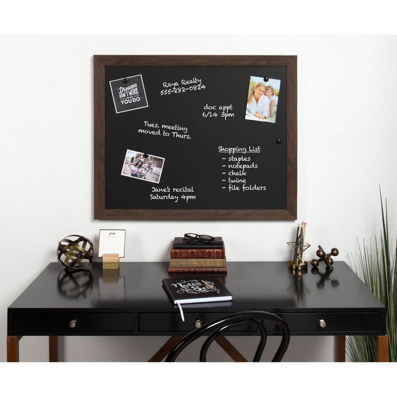 26" x 32" Sumpter Wood Framed Wall Organizer Rustic Brown - Kate and Laurel