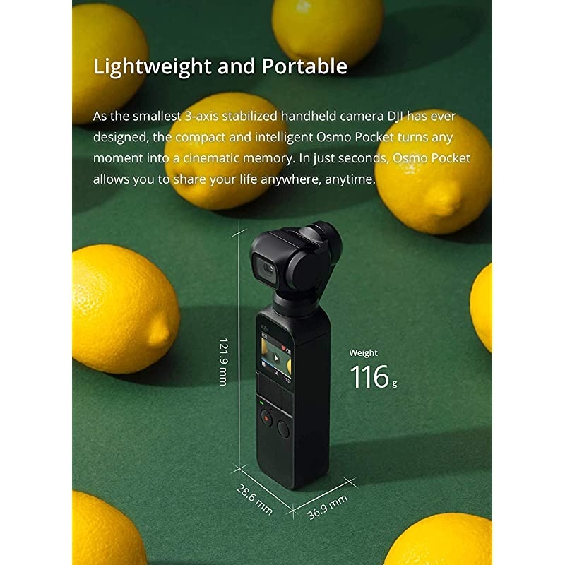 Osmo Pocket Handheld 3-Axis 4k Gimbal Stabilizer with Integrated Camera