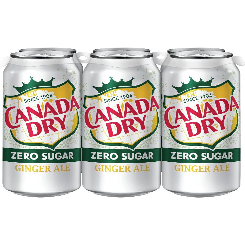 Canada Dry Zero Sugar Ginger Ale Soda - 6pk/7.5 fl oz Cans