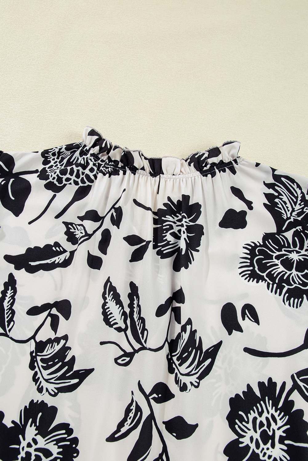 Black Leopard Patchwork Split Neck Ruffle Plus Size Dress