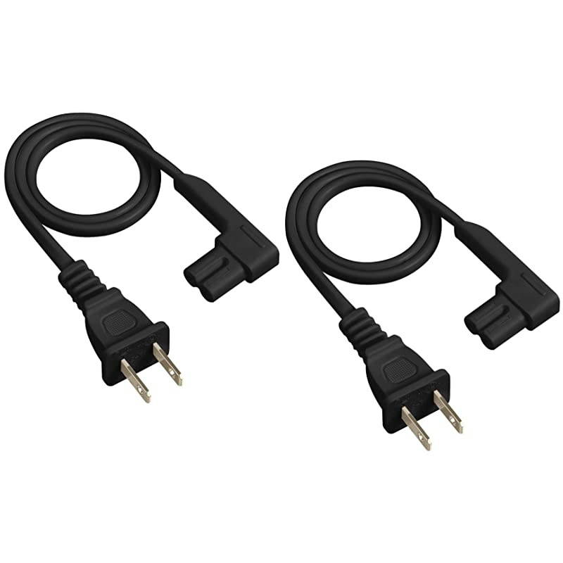 19.5in 2-Pack Power Cord Compatible with Sonos Play One, Sonos Play-1 and Sonos One SL Speaker. Compatible with Sonos Play One Short Power Cable Cord (Short, Black)