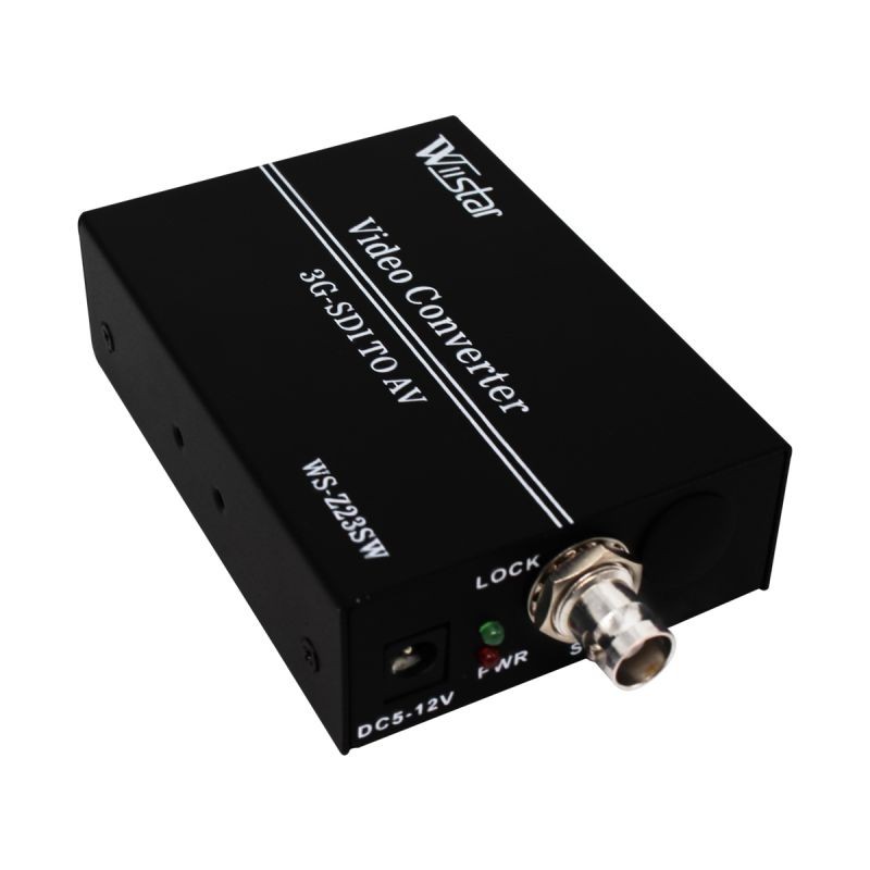 3G SDI to AV Video Aduio Converter BNC in RCA CVBS L/R out Adapter Support 1080P PAL/NTSC for Camera TV Monitor