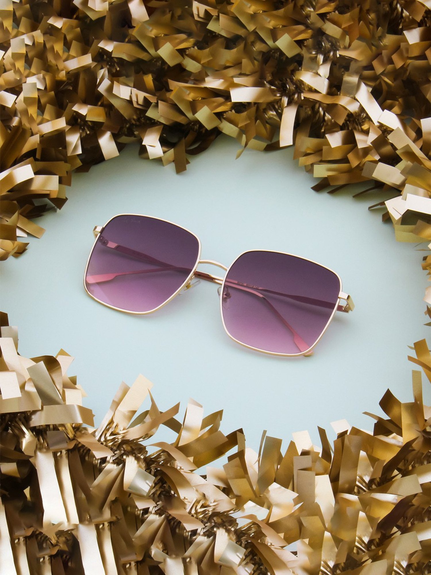 Ted Smith INFLUENCE_C6 Brown Gradient Square Sunglasses