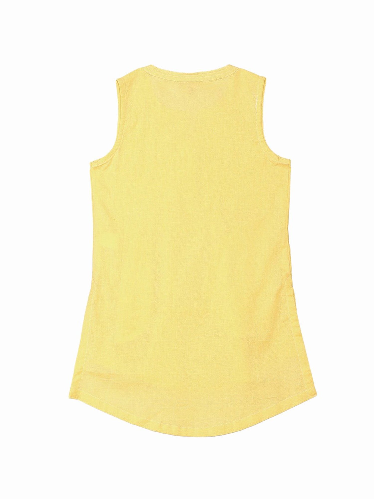 BIBA Girls Yellow Printed Top