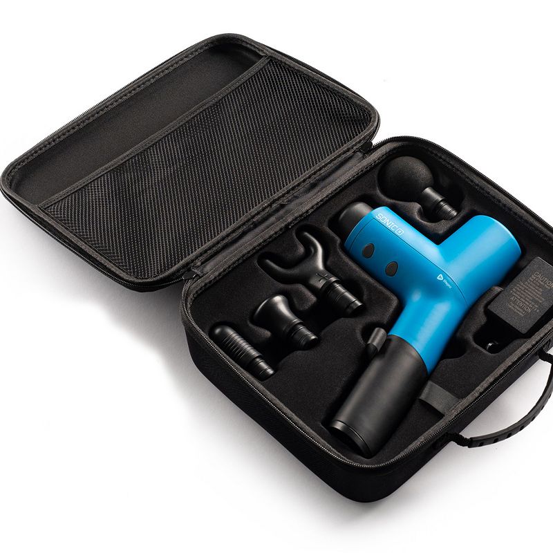 Lifepro LPSNCXBLU Sonic X Electric Personal Handheld Deep Tissue Muscle Percussion Massage Relief Therapy Massager Ball Gun Machine for Athletes, Blue