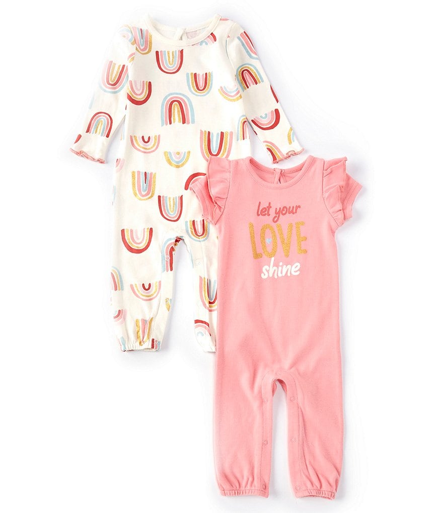 Baby Starters Baby Girls 3-9 Months Rainbow 2-Pack Coveralls