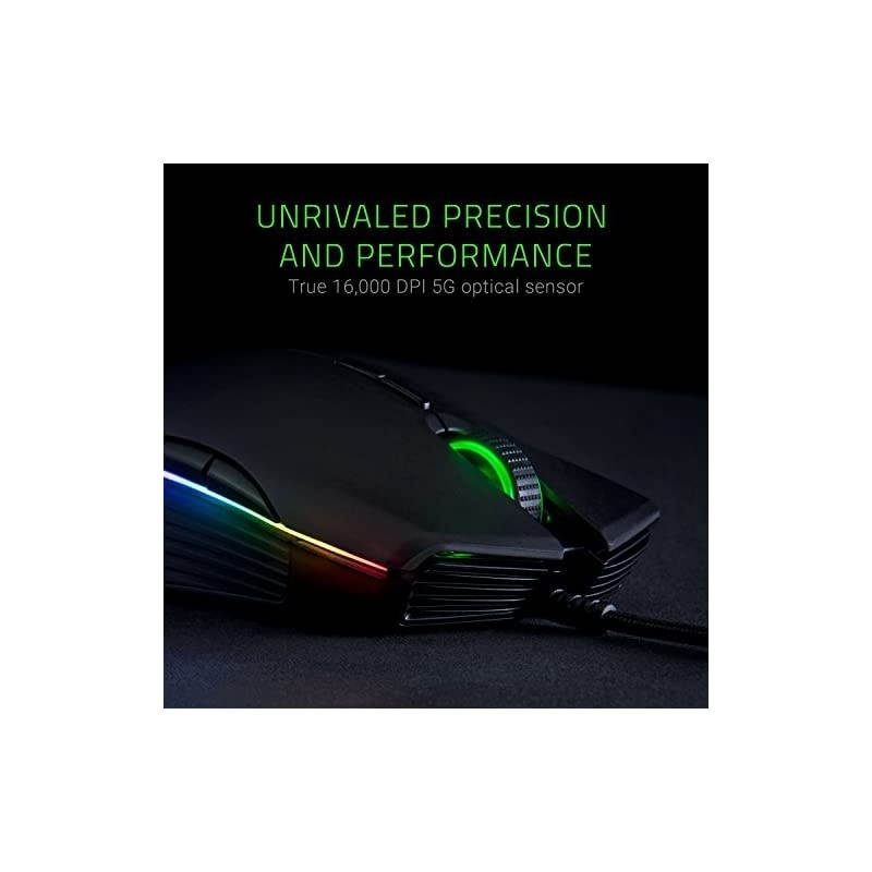 Lancehead Tournament Edition Ambidextrous Gaming Mouse 16K DPI Optical Sensor Chroma RGB Lighting 8 Programmable Buttons Mechanical Switches Classic Black