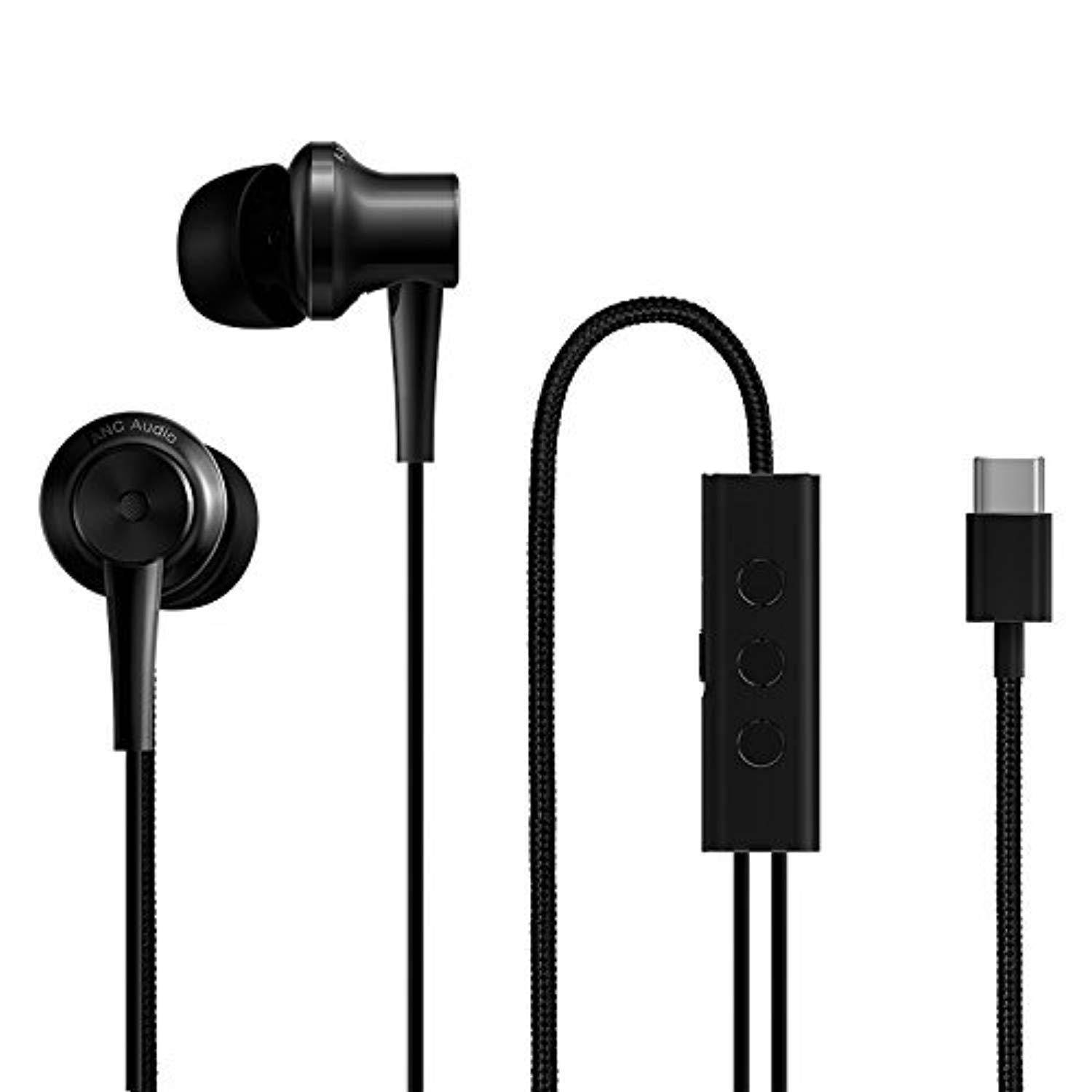 Xiaomi Mi Active Noise Cancelling Earphones Hybrid USB Type-C Charging-Free Mic Line Control Music ANC Earphones