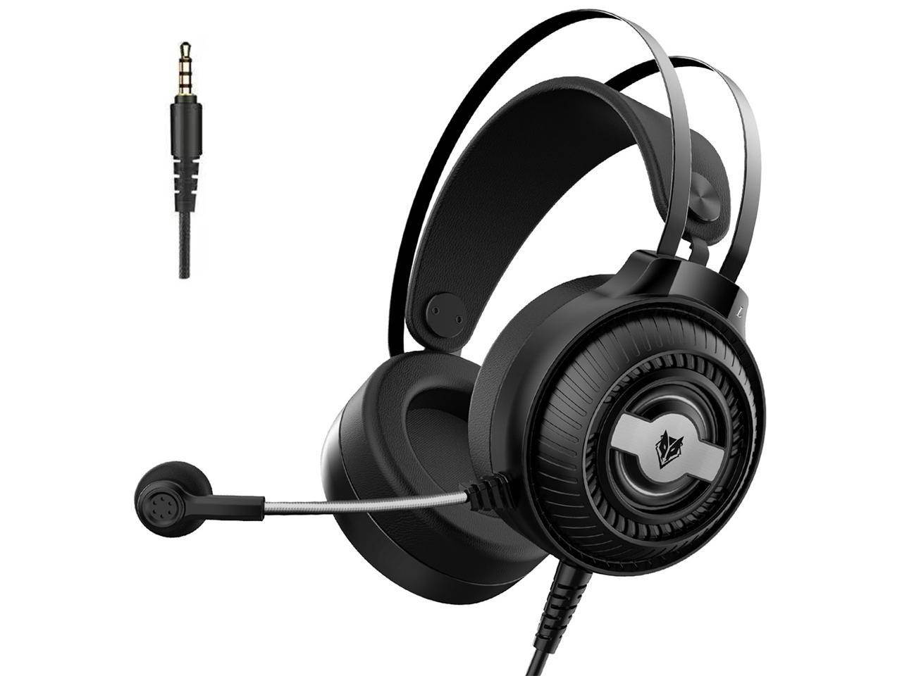 Gaming Headset for PS5 Playstation 5, 3.5MM Headphones Computer PC Mic Stereo Fortnite Gamer Microphone for Skype PS4 Laptop Xbox ONE X / S Nintendo Switch Games