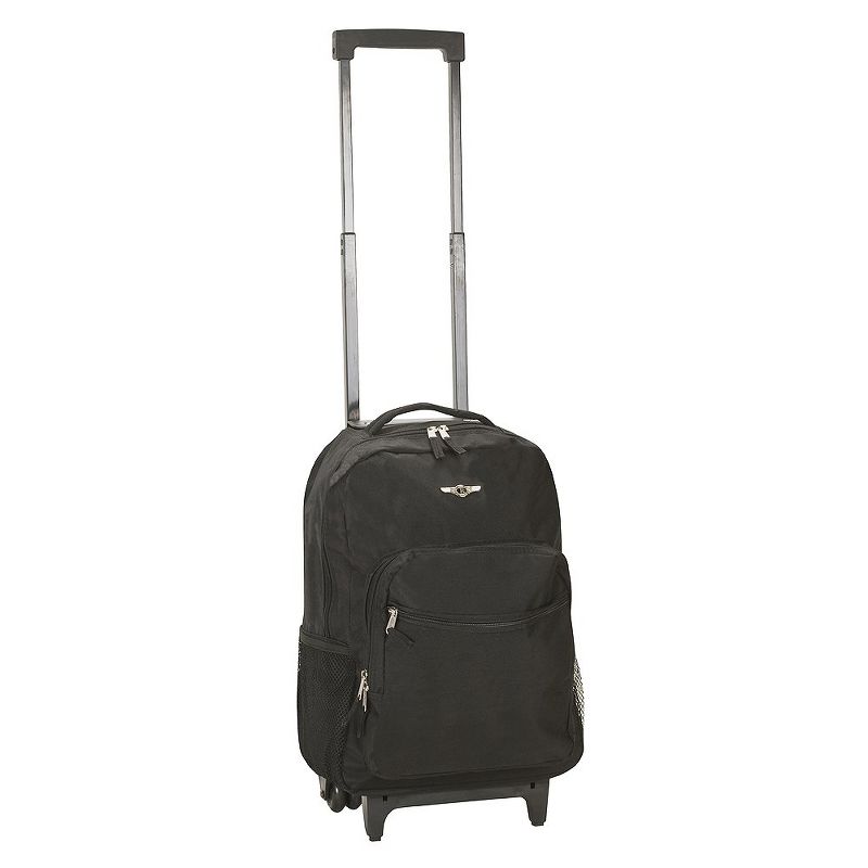 Rockland 17" Roadster Rolling Backpack - Black