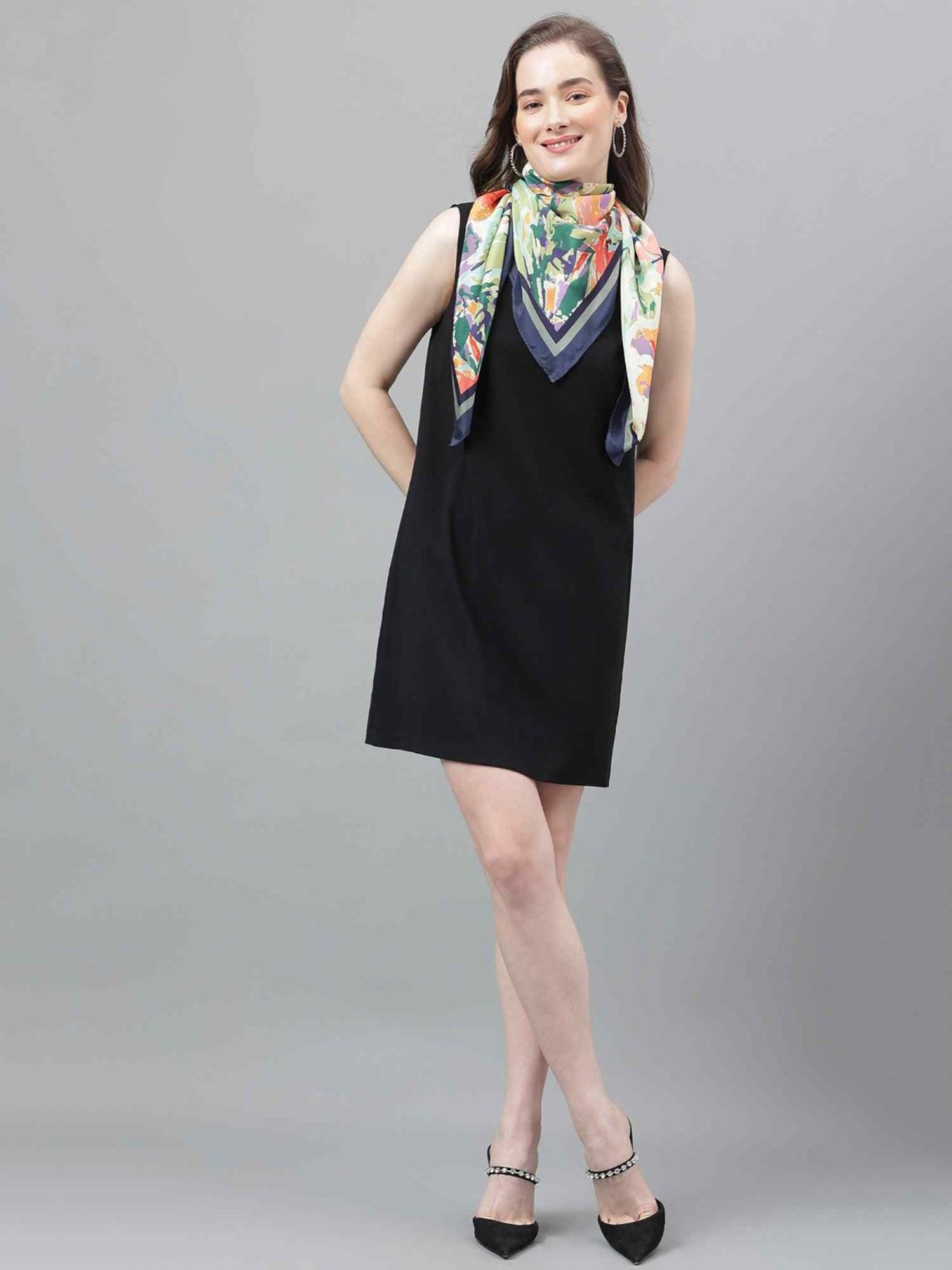 Tossido Multicolor Floral Scarf & Bag Scarf Set