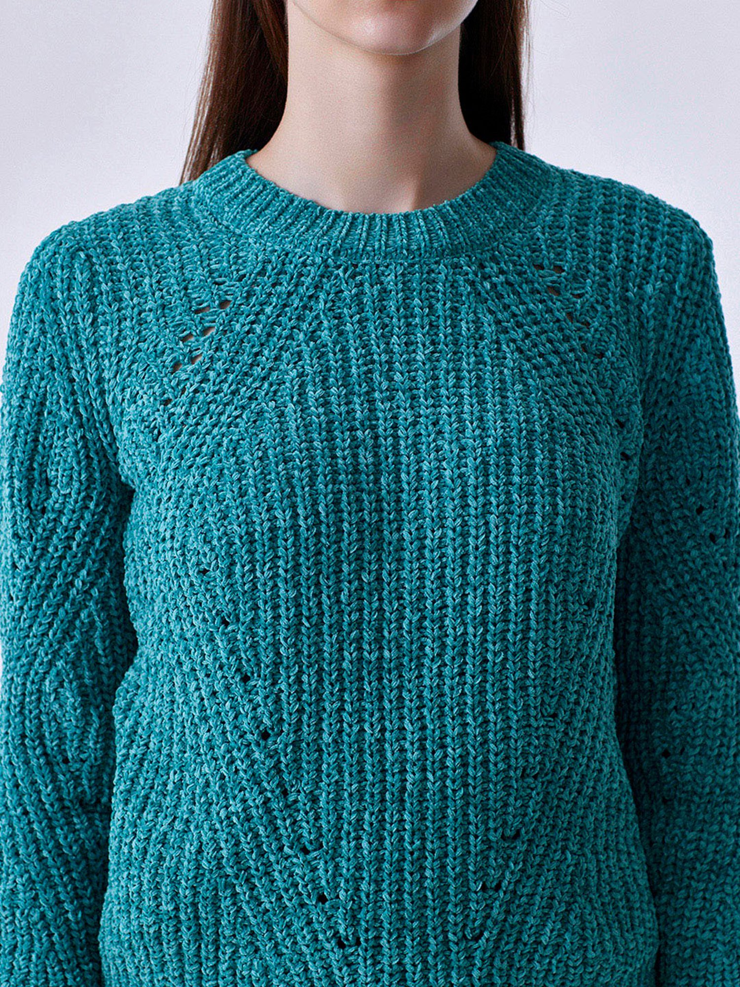 Cover Story Green Self Design Sweater