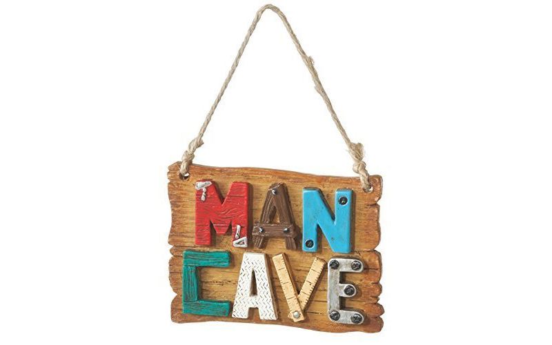 Ganz 3.5" Man Cave" Plaque Christmas Ornament - Brown