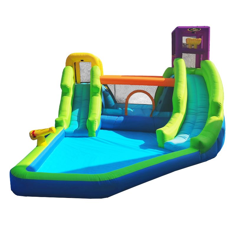 HearthSong Strike Zone 18'L Bowling Water Slide with Two Speed Boards for Outdoor Active Play