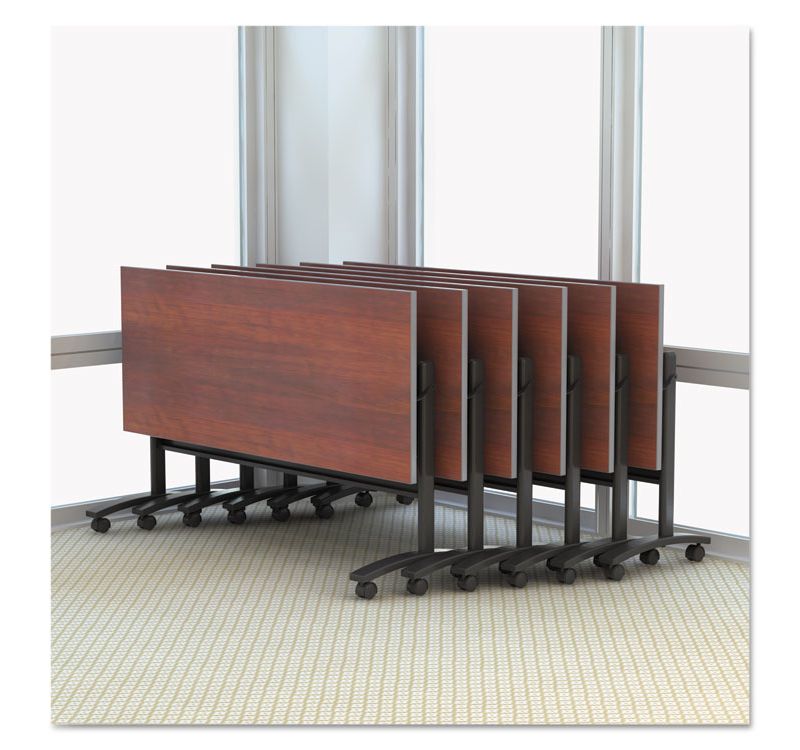 Alera Reversible Laminate Table Top, Rectangular, 59 1/2w x 23 5/8,Med Cherry/Mahogany TT6024CM