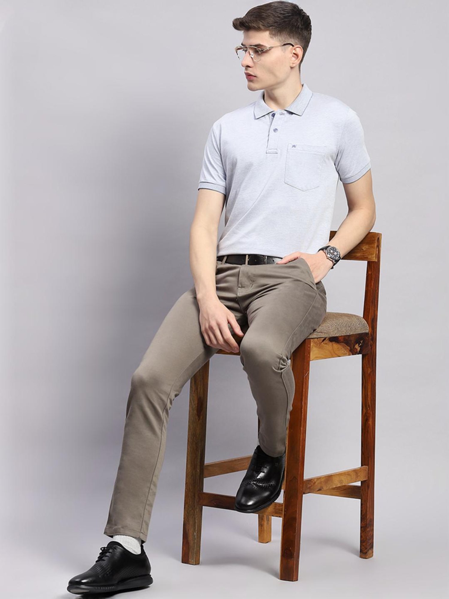 Monte Carlo Sky Cotton Regular Fit Polo T-Shirt