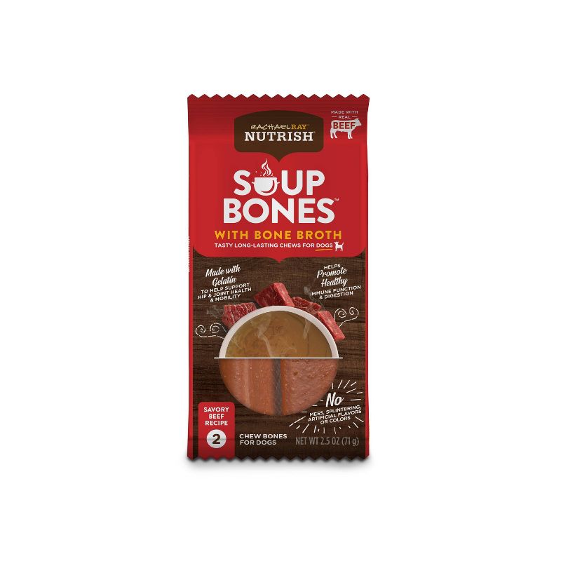 Rachael Ray Nutrish Soup Bones Bone Broth Small/Medium Beef Dry Dental Dog Treats - 4.1oz