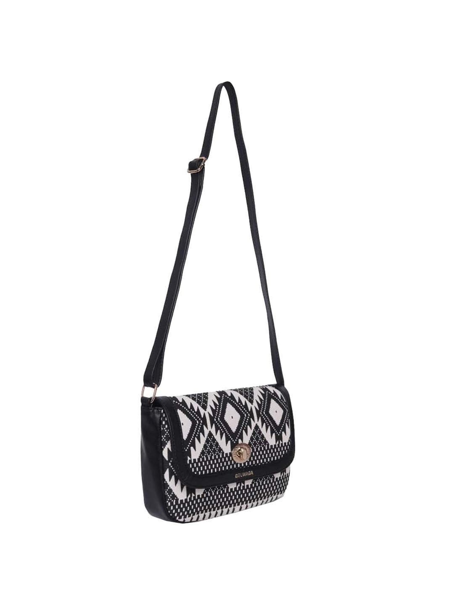 BELWABA Black Printed Small Sling Handbag