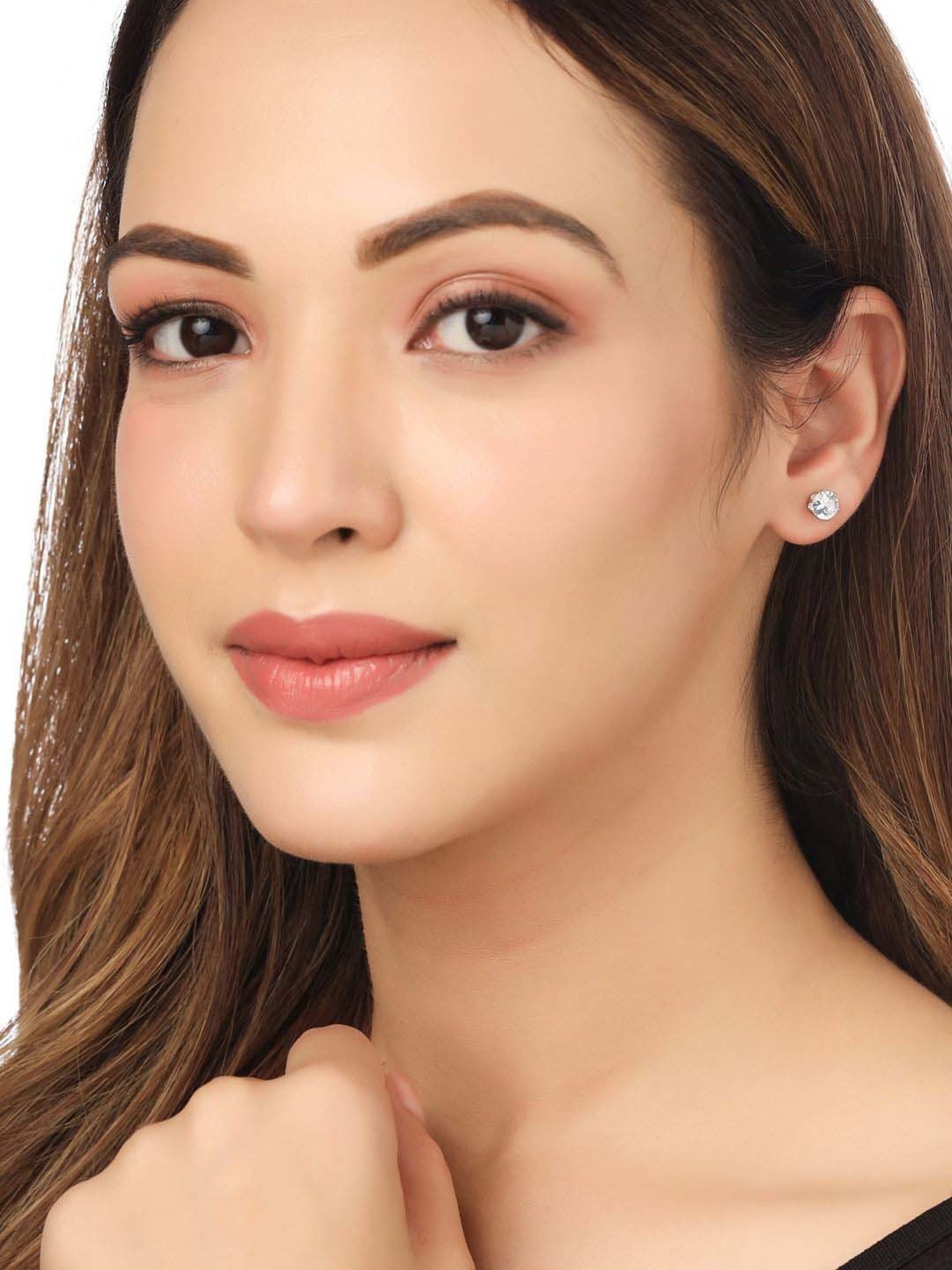 NVR CZ Studded Stud Earrings for Women