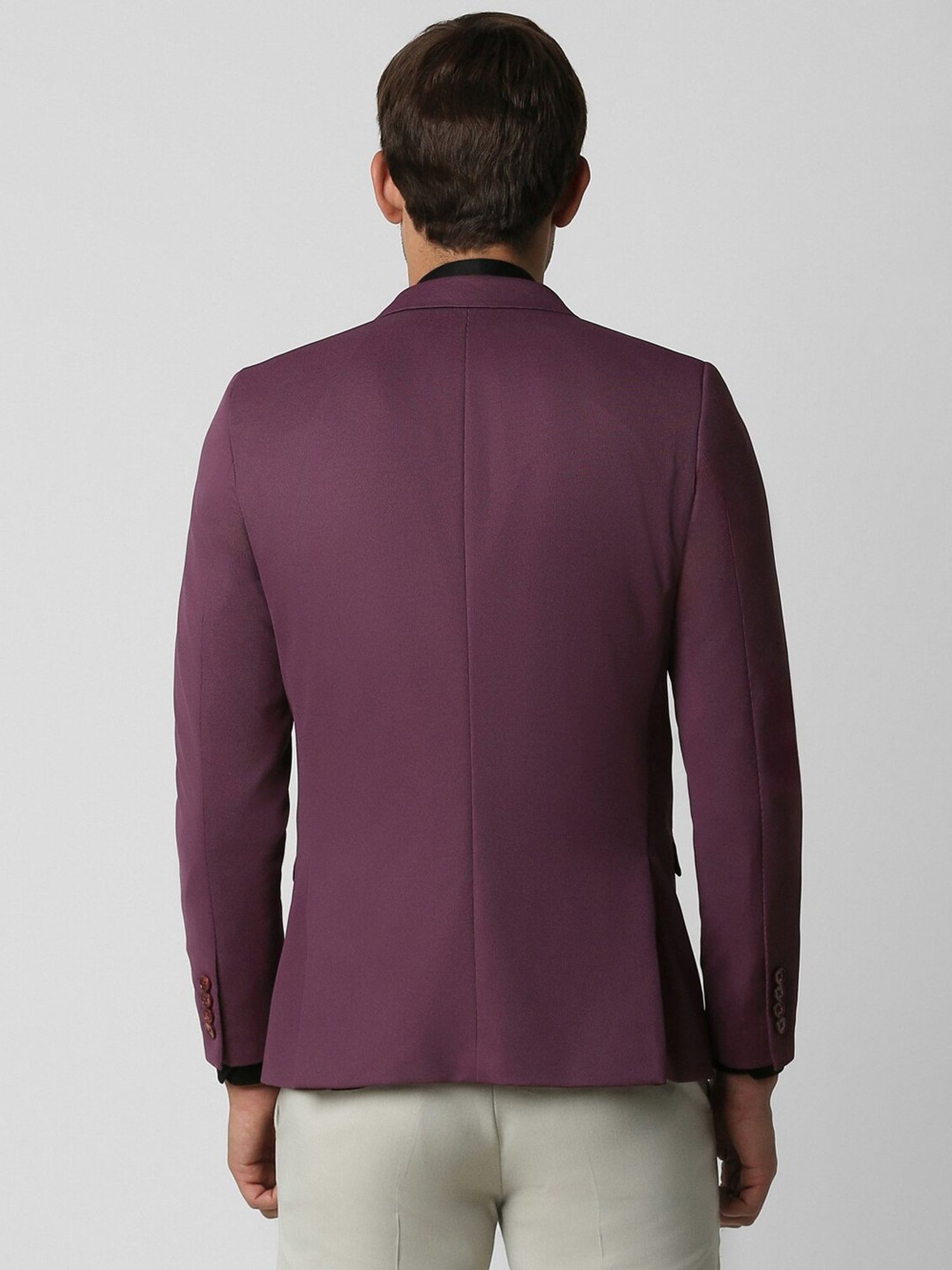 Van Heusen Purple Slim Fit Texture Blazer