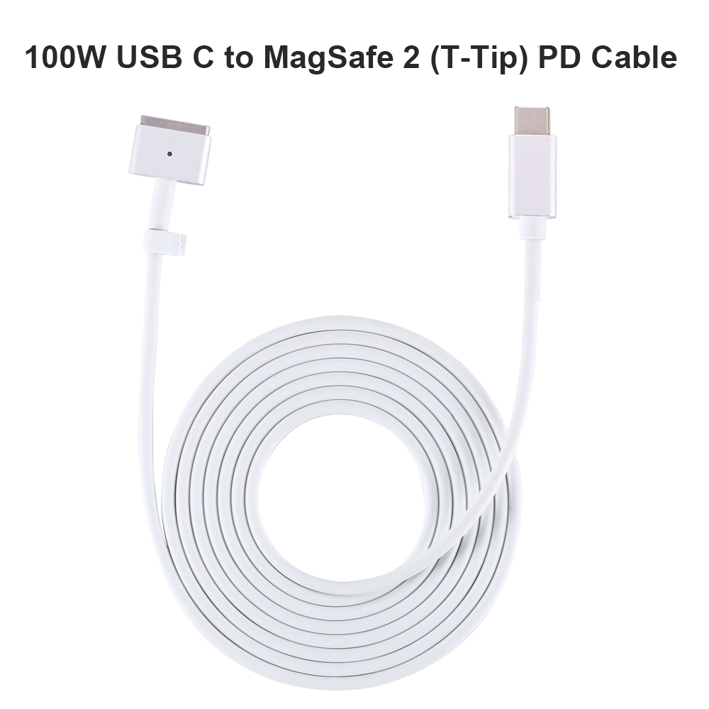 USB C Type C to Magsafe 2 T-Tip Adapter PD Cable for Apple Macbook Pro 13inch 15inch 17inch Retina MacBook Air 11inch 13inch Pro A1436 A1466 A1465 MD223 A1435 A1502 A1398 A1424