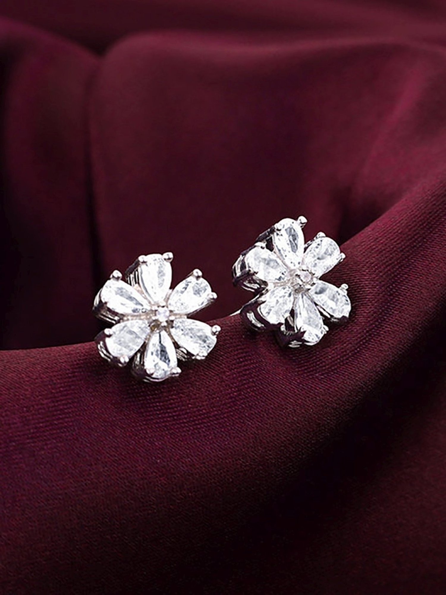 GIVA 92.5 Sterling Silver Virtuous Flora Stud Earrings