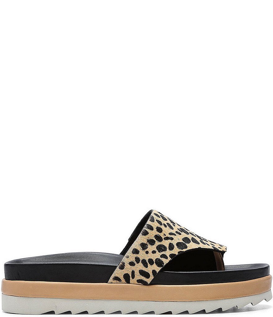 Donald Pliner Lylaa Cheetah Print Calf Hair Thong Flatform Sandals