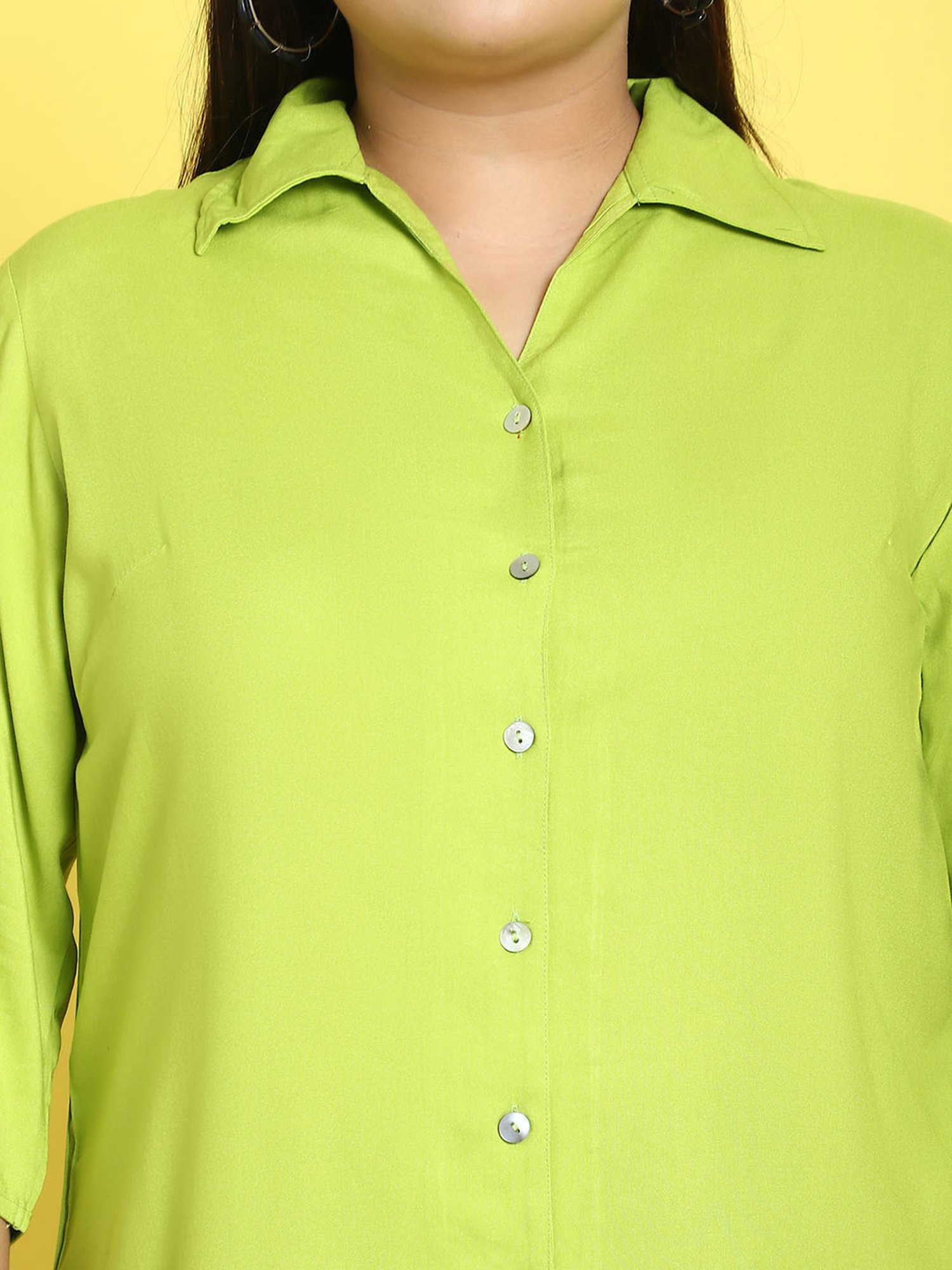 theRebelinme Green Solid Shirt