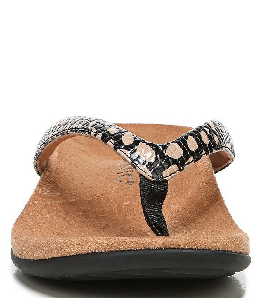 Vionic Dillon Spots Print Leather Flip Flops