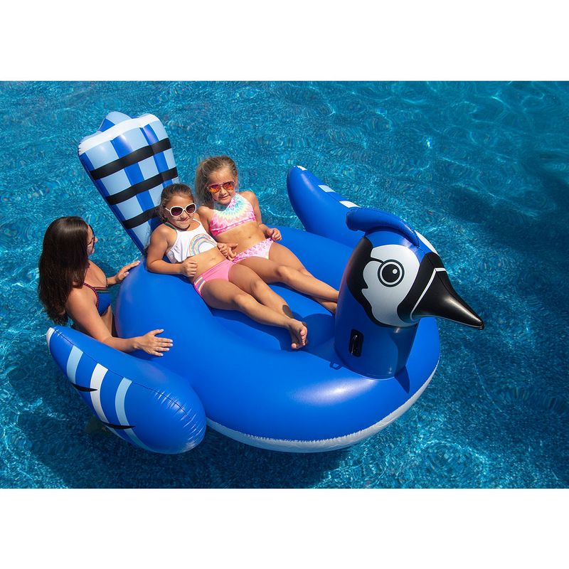 Inflatable Blue Jay Ride On Float Bundled w/ Inflatable Peacock Giant Pool Float