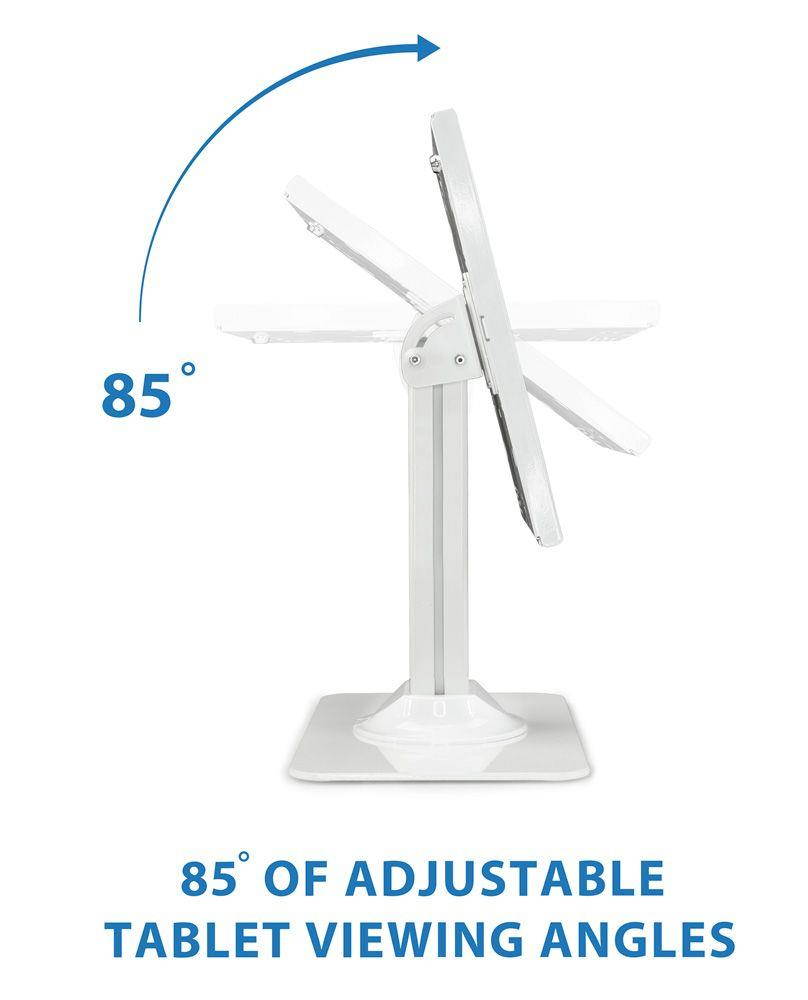 Mount-It! Tablet Security Stand Kiosk | Full Motion Anti-Theft Enclosure | White