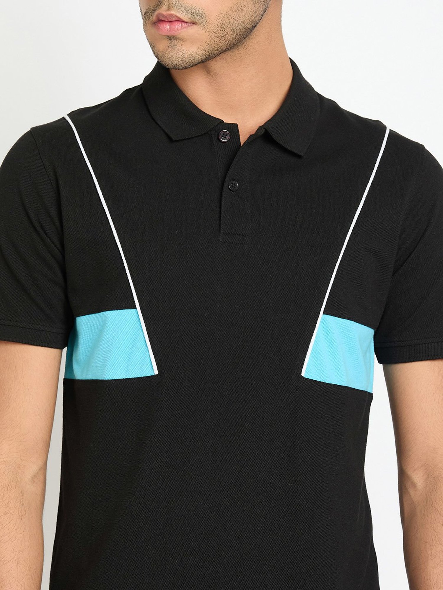 Club York Black Regular Fit Polo T-Shirt
