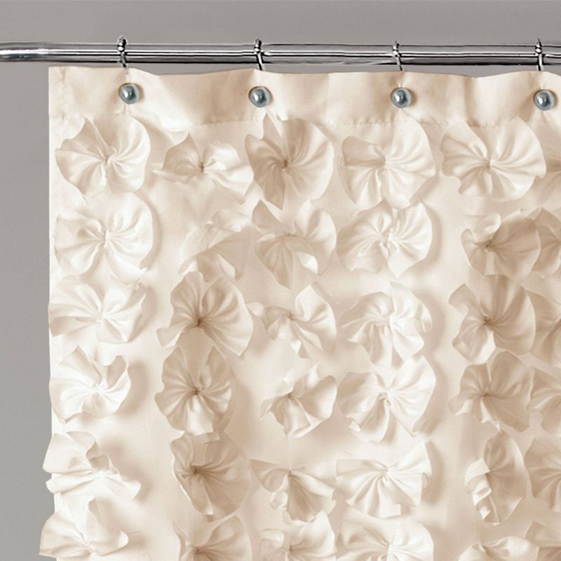 Lucia Scattered Flower texture Shower Curtain Ivory - Lush Décor