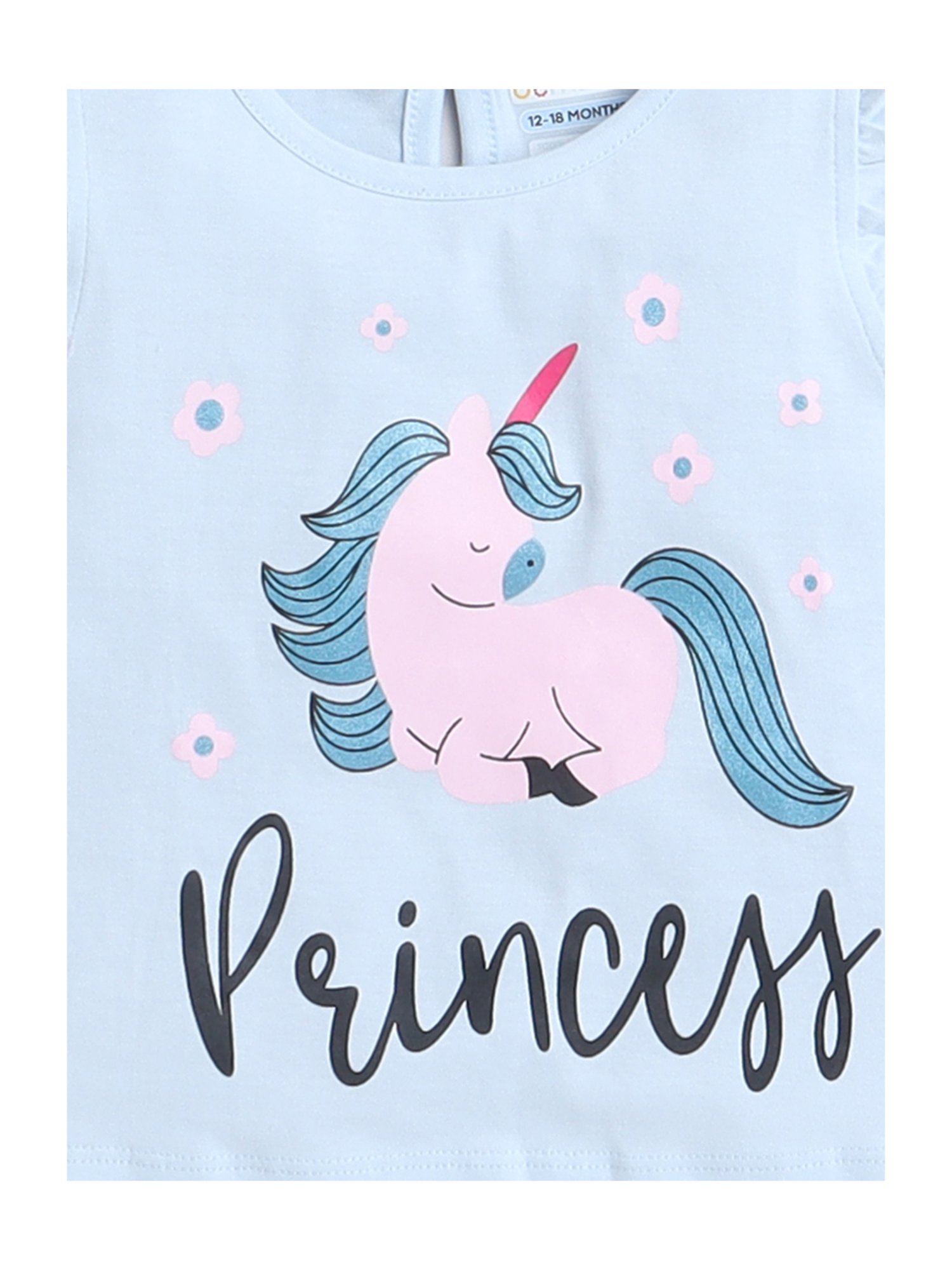 Ed-a-Mamma Baby Blue Printed Top