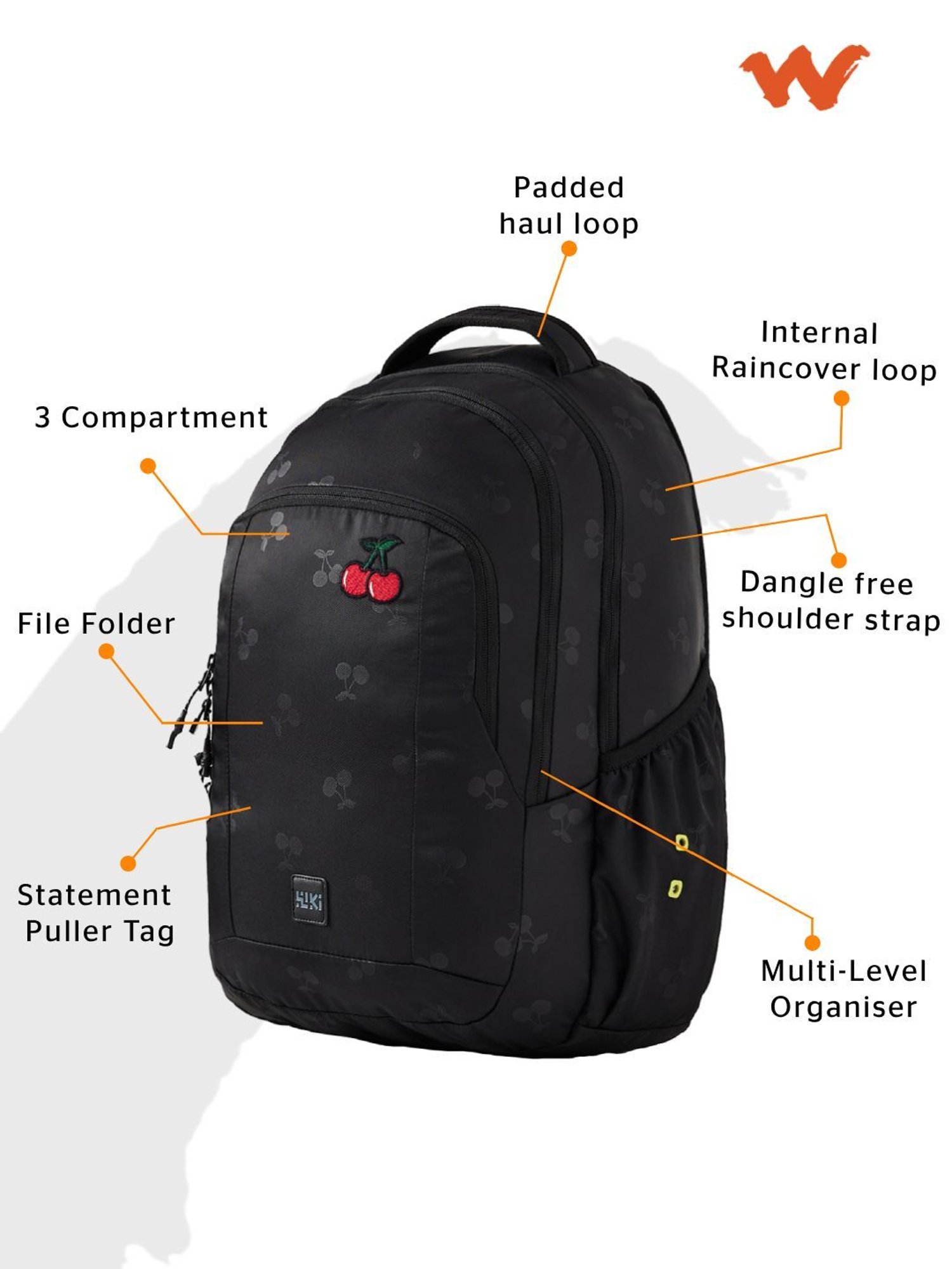 Wiki Back to School 2 Black Polyester Printed Backpack - 30 Ltrs