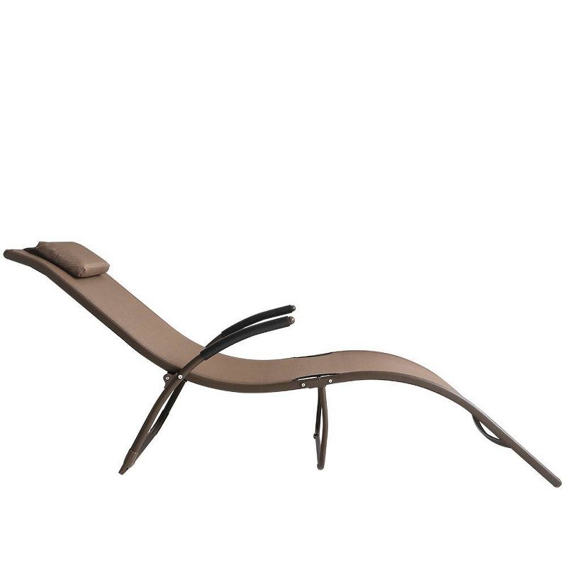 2pc Outdoor Reclining Chaise Lounge Chairs - Brown - Crestlive Products