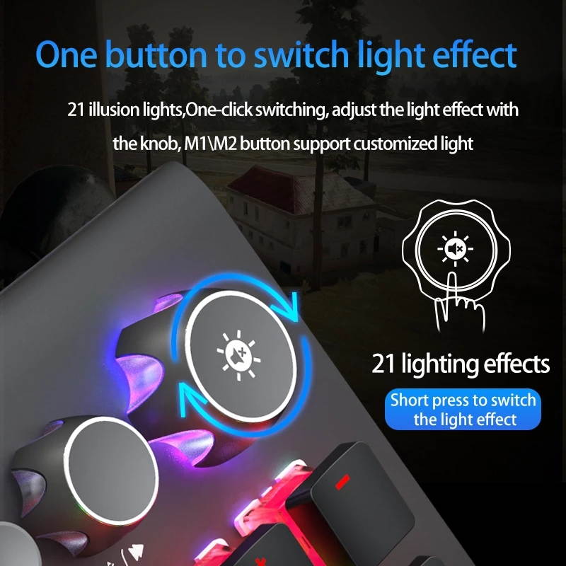 AULA S2096 Gamer Keyboard Mechanical Gaming Keyboard Backlit LED Wired 104 Keys Anti-ghosting Brown Blue Switch for PC Computer