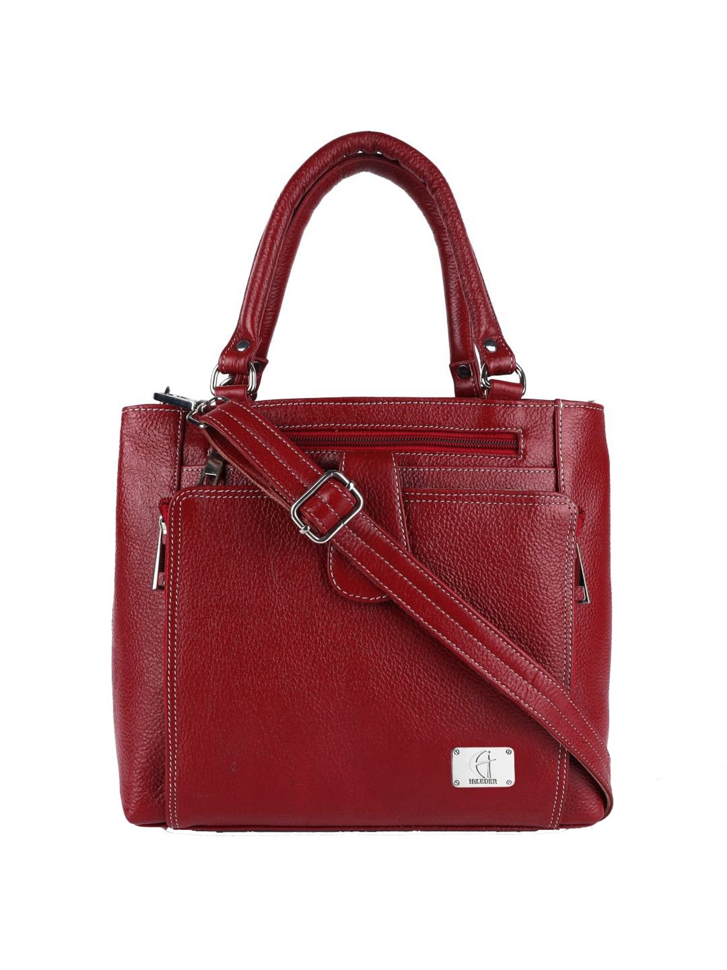 HiLEDER Maroon Solid Medium Handbag